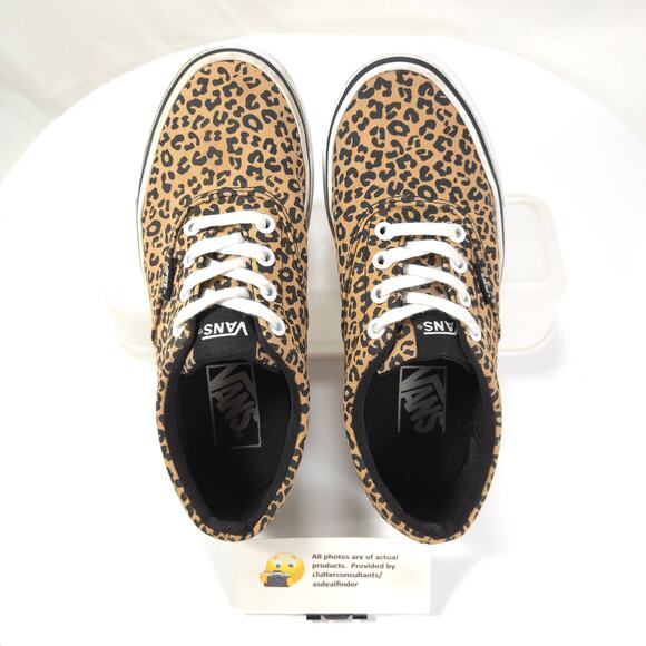 Vans Off the Wall Lace Up Athletic Shoe Womens Size 6 508731 Leopard Print - Picture 6 of 9